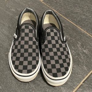 Like new little boys 12.5 classic Vans slip ons grey and black